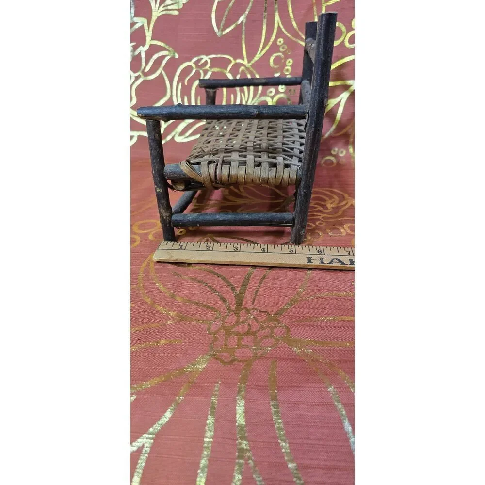 Twig Bench Settee Rustic Adirondack Primitive  Doll Camp Furniture Folkart